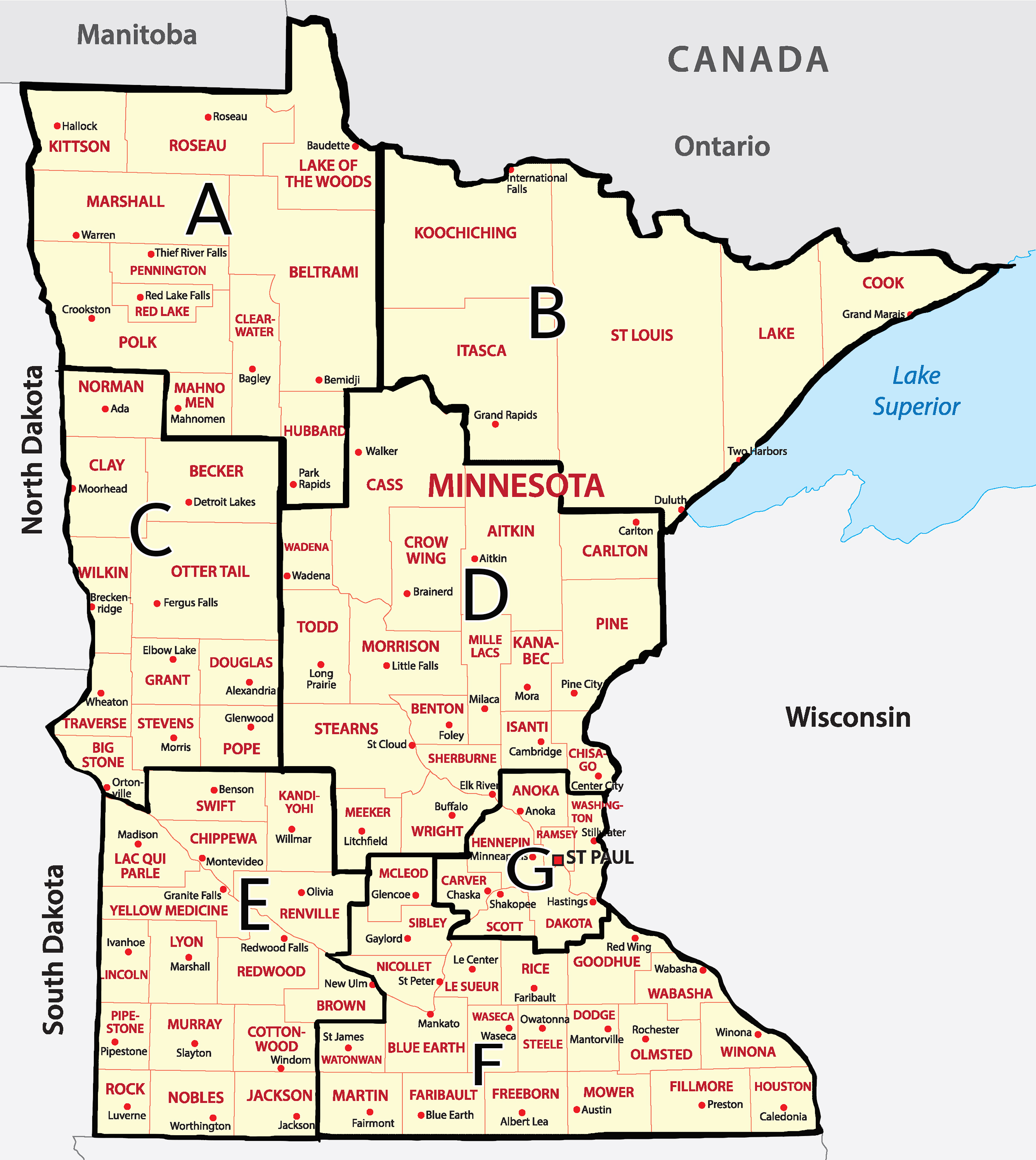 Minneapolis Counties Map