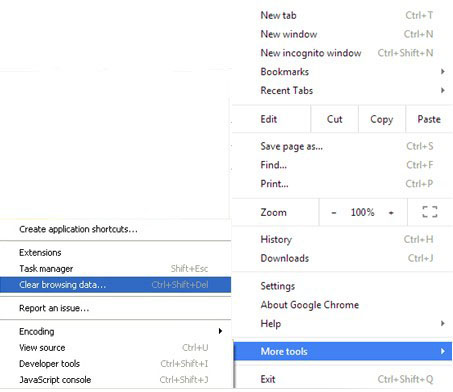 Chrome File menu